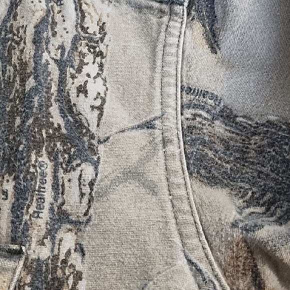 Camo Brushed Denim Canvas Hunting Button Up Shirt Jacket Rattlers - Picture 10 of 13